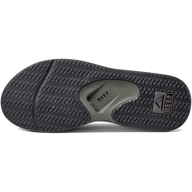 2026 Reef Mens Fanning Flip Flops CI7072 - Grey / Black